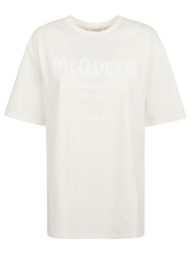 Logo Print Round Neck T-shirt - Alexander McQueen - Modalova