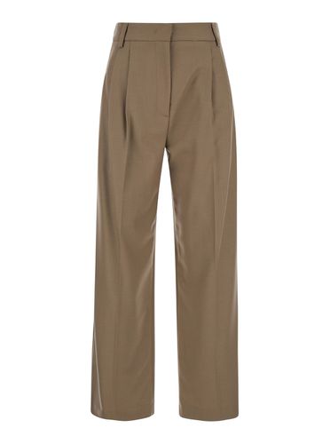 Edamame Pants With Belt Loops And Pences In Wool Blend Stretch Woman - Tela - Modalova