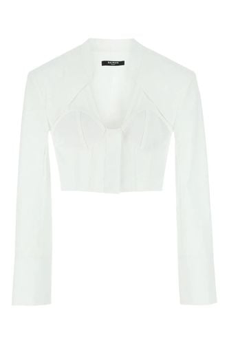 Balmain White Poplin Shirt - Balmain - Modalova