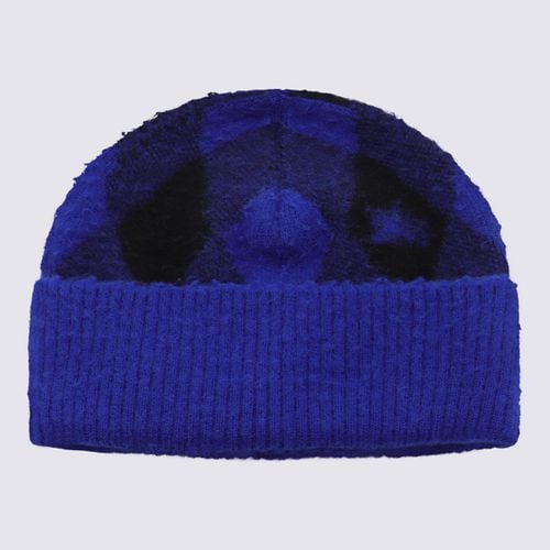 Burberry Blue And Black Wool Hat - Burberry - Modalova