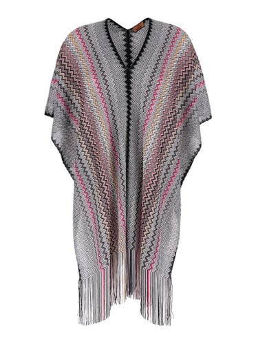 Zigzag Printed Fringed-edge Poncho - Missoni - Modalova