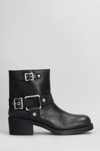 Texas High Heels Ankle Boots In Black Leather - Ash - Modalova