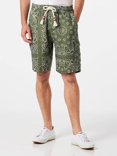 Man Linen Bermuda Shorts With Military Bandanna Print - MC2 Saint Barth - Modalova