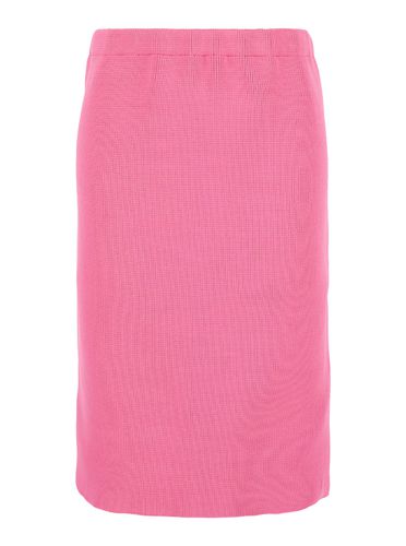 Midi Pink Skirt With Elastic Waistband In Ribbed Fabric Woman - Philosophy di Lorenzo Serafini - Modalova