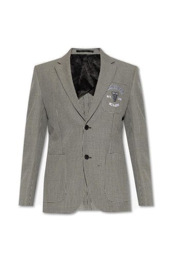 Single-breasted Logo Embroidered Blazer - Versace - Modalova