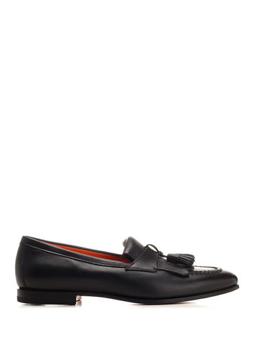 Santoni Black Penny Loafer - Santoni - Modalova