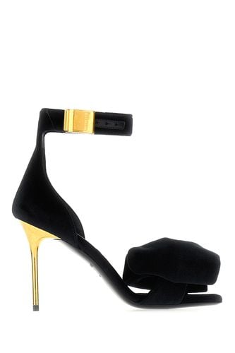 Balmain Black Velvet Sandals - Balmain - Modalova