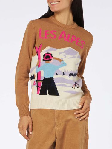 Woman Crewneck Sweater With Les Alpes Embroidery - MC2 Saint Barth - Modalova