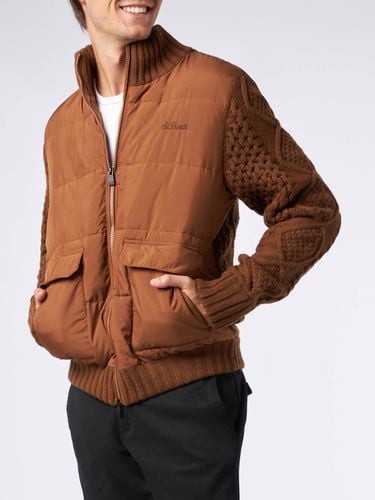 Man Padded Jacket With Knitted Sleeves - MC2 Saint Barth - Modalova