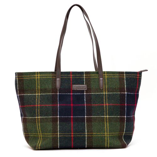 Checked Logo-detailed Top Handle Bag - Barbour - Modalova