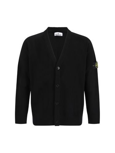 Compass Patch V-neck Knitted Cardigan - Stone Island - Modalova