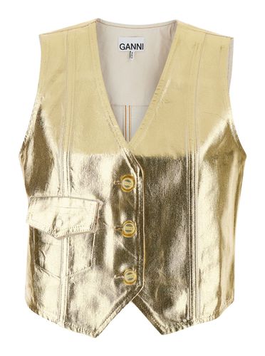 Ganni Metallic Cropped Vest - Ganni - Modalova