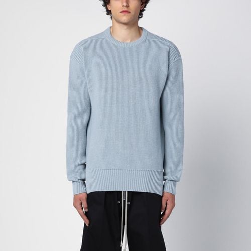 Light Blue Wool Crew-neck Sweater - Rick Owens - Modalova