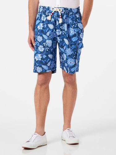 Man Linen Bermuda Shorts With Flower Print - MC2 Saint Barth - Modalova