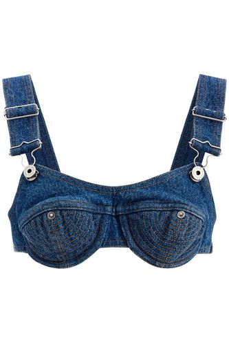 Denim Overall Bralette With Buck - Jean Paul Gaultier - Modalova