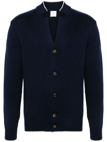 Eleventy Navy Blue Wool Cardigan - Eleventy - Modalova