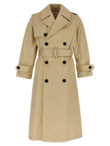 Long Satin Cotton Trench Coat - Ami Alexandre Mattiussi - Modalova