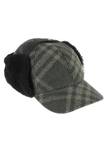 Burberry Fur Coated Check Cap - Burberry - Modalova