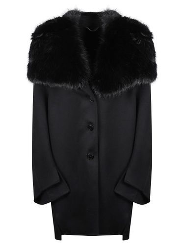 Fur Applique Buttoned Coat - Ermanno Scervino - Modalova