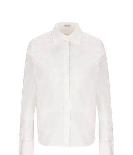 Embellished Stretch Poplin Shirt - Brunello Cucinelli - Modalova