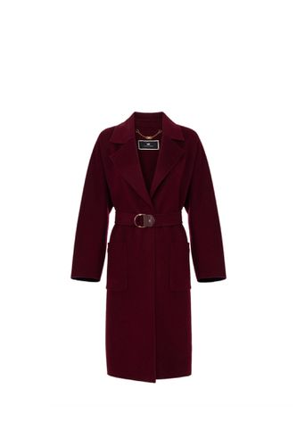 Logo Patch Oversized Cardi-coat - Elisabetta Franchi - Modalova