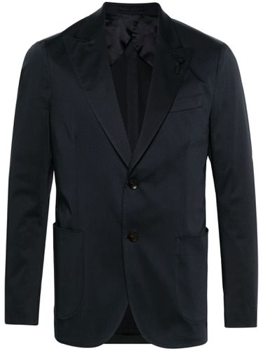 Navy Stretch-cotton Single-breasted Blazer - Lardini - Modalova