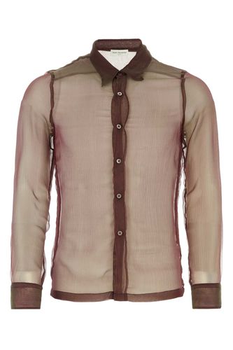 Burgundy Silk See-through Shirt - Dries Van Noten - Modalova