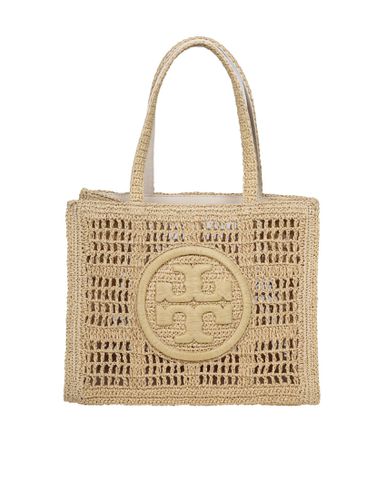 Ella Small Tote In Raffia - Tory Burch - Modalova