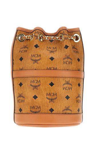 Printed Synthetic Leather Aren Chain Bucket Bag - MCM - Modalova