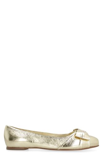 Varina Metallic Leather Ballet Flats - Ferragamo - Modalova