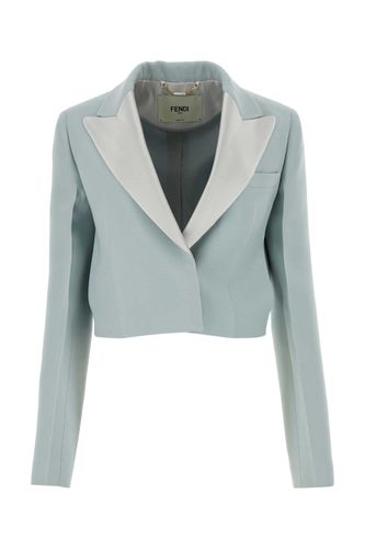 Fendi Powder Blue Wool Blend Blazer - Fendi - Modalova