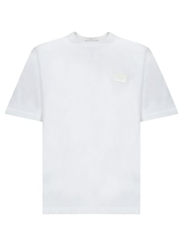 Tone-on-tone Plaque White T-shirt - Dolce & Gabbana - Modalova