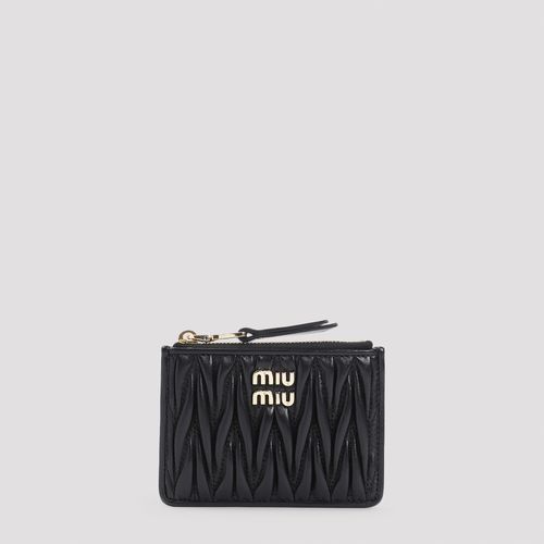 Black Nappa Leather Card Holder - Miu Miu - Modalova