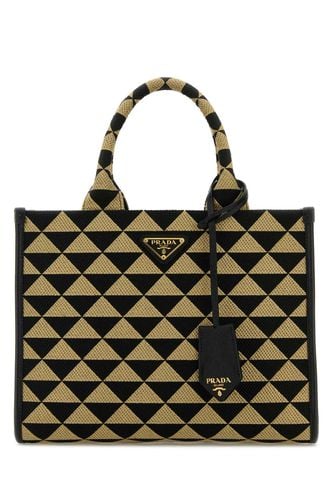 Embroidered Fabric Small Symbole Shopping Bag - Prada - Modalova