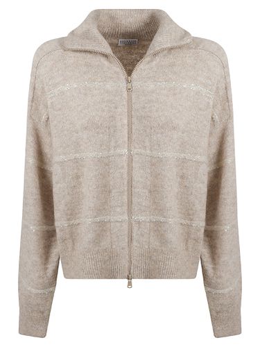 Zipped Sequined Cardigan - Brunello Cucinelli - Modalova