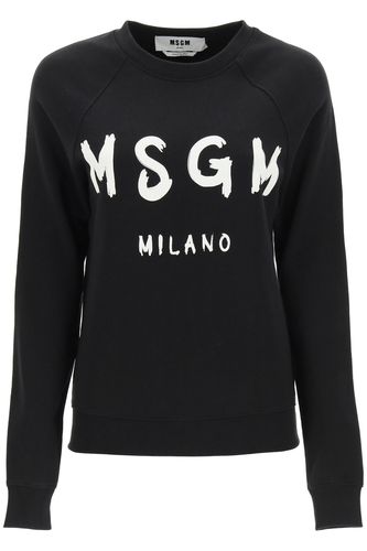 MSGM Brushed Logo Print Sweatshirt - MSGM - Modalova