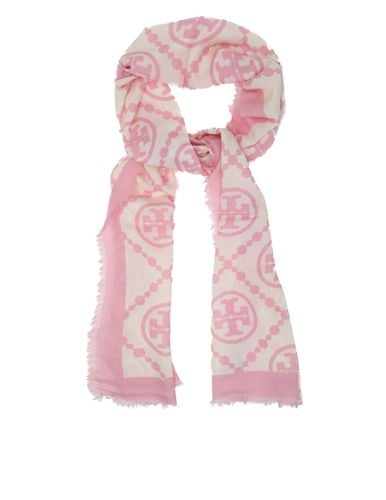 Tory Burch Pink Monogram Scarf - Tory Burch - Modalova