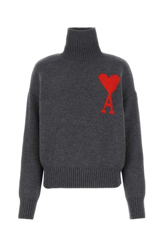 Paris De Coeur Roll Neck Knitted Jumper - Ami Alexandre Mattiussi - Modalova