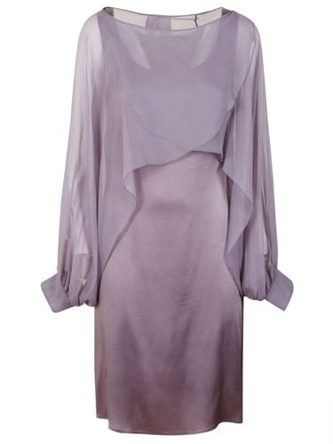 Puff Sleeved Draped Satin Slip Dress - Alberta Ferretti - Modalova