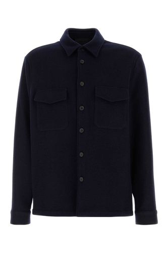 Prada Midnight Blue Wool Bled Shirt - Prada - Modalova