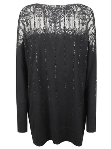 Lace Paneled Bead Embellished Top - Ermanno Scervino - Modalova