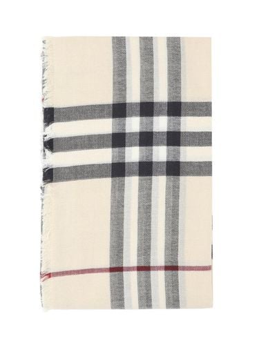 Check Printed Frayed-edge Scarf - Burberry - Modalova