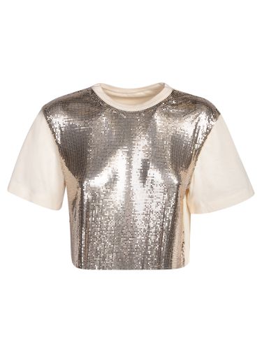 Nude Top In Shiny Mix-mesh - Paco Rabanne - Modalova