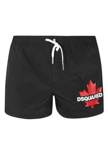 Leaf Logo Print Swim Shorts - Dsquared2 - Modalova