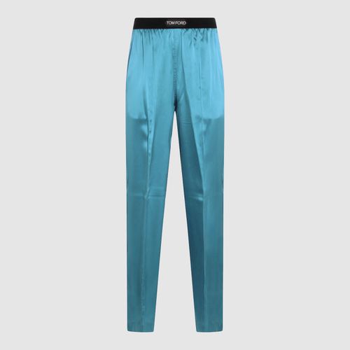 Tom Ford Blue Silk Pants - Tom Ford - Modalova