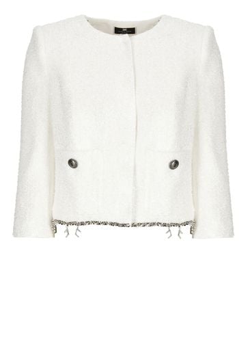 Tweed Lurex Blazer - Elisabetta Franchi - Modalova