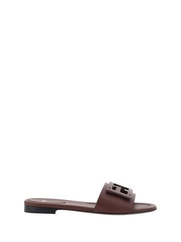 Chocolate Leather Baguette Slippers - Fendi - Modalova