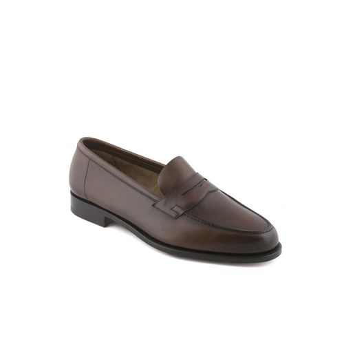 Duke Dark Oak Antique Calf Unlined Penny Loafer - Edward Green - Modalova