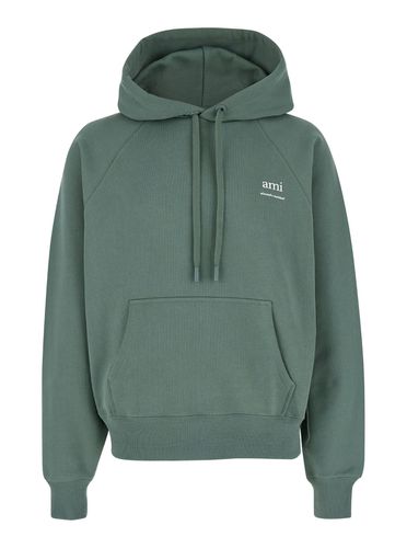 Hoodie With Logo Print In Cotton Man - Ami Alexandre Mattiussi - Modalova