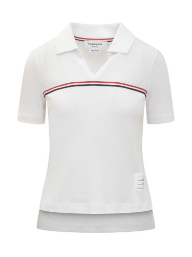 S/s Polo With Web Stripes - Thom Browne - Modalova